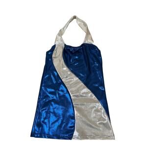 MotionWear dance top halter sparkle blue silver shine NEW Youth SZ MD